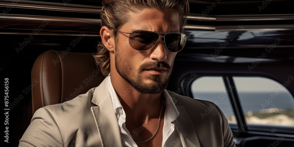 Handsome billionare man attractive success scene Handsome billionare man attractive success scene