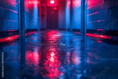 Blurred background of police office, Generated using AI