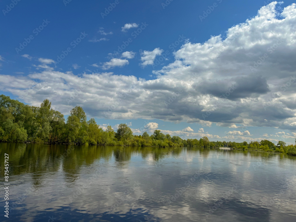 Fototapeta premium very beautiful bank of the Berezina river in summer