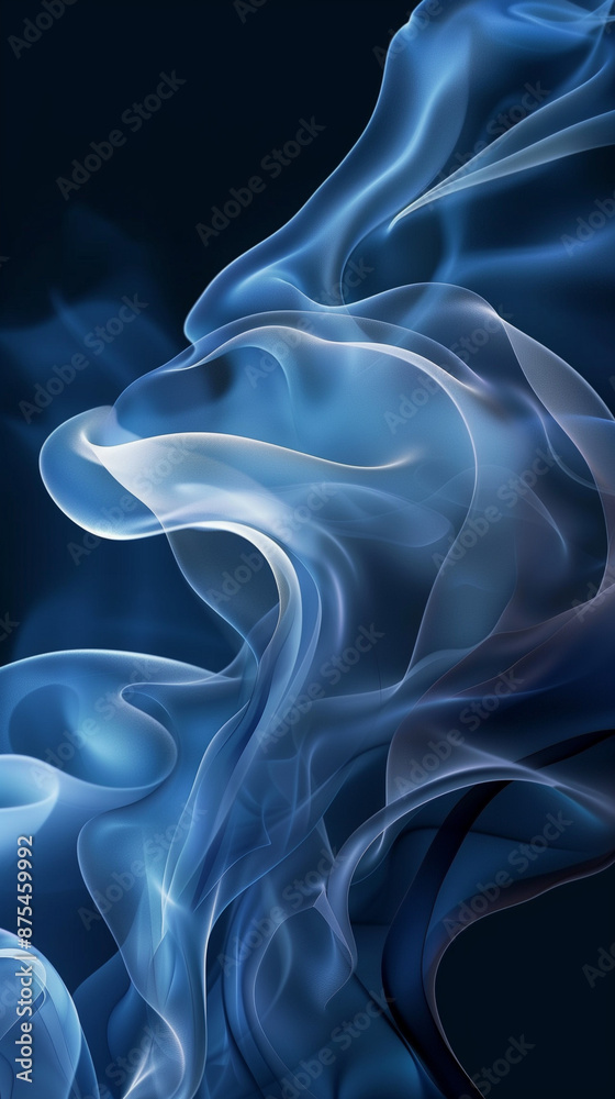 background of abstract blue wavy shapes, created with generative AI technology background of abstract blue wavy shapes, created with generative AI technology
