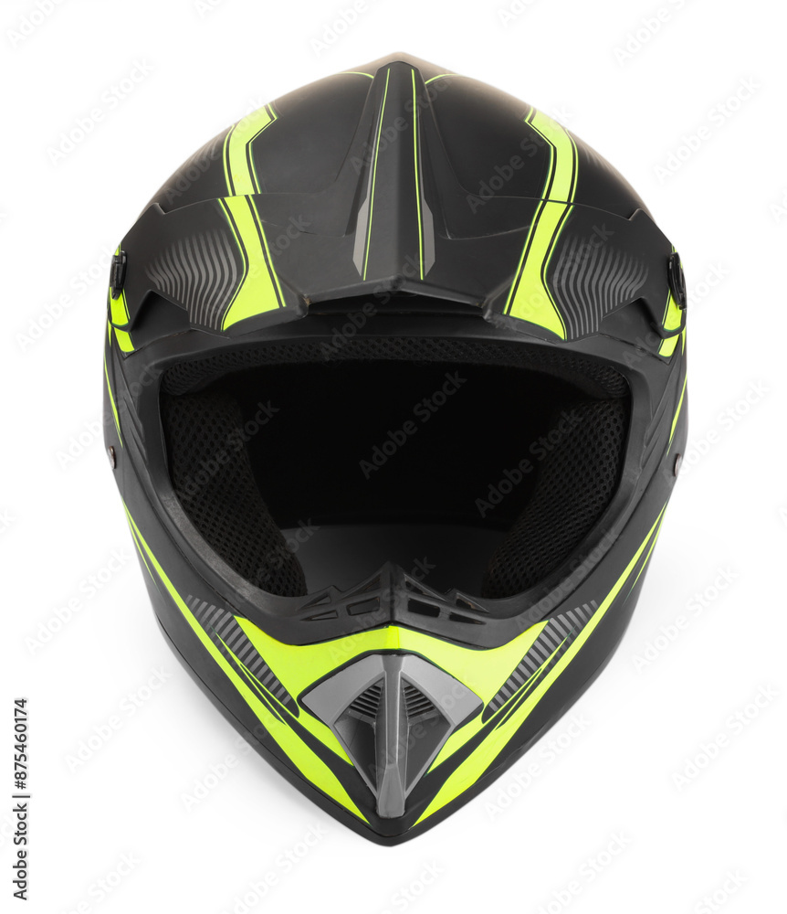 New modern motorcycle helmet isolated on white New modern motorcycle helmet isolated on white