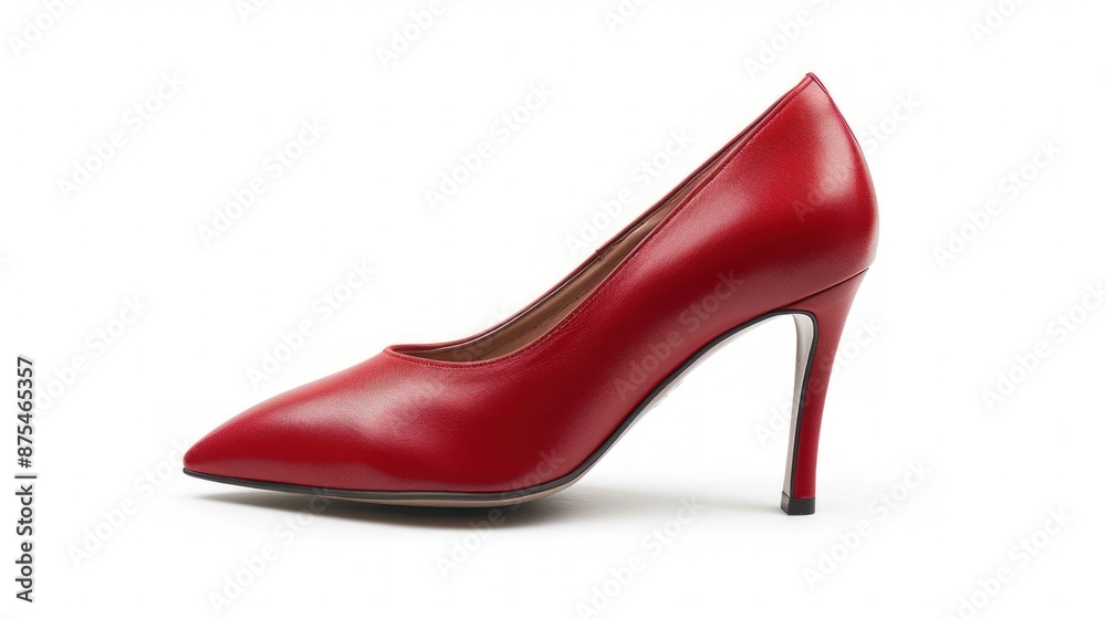 A red high heel shoe with a pointed toe. Generate AI image A red high heel shoe with a pointed toe. Generate AI image