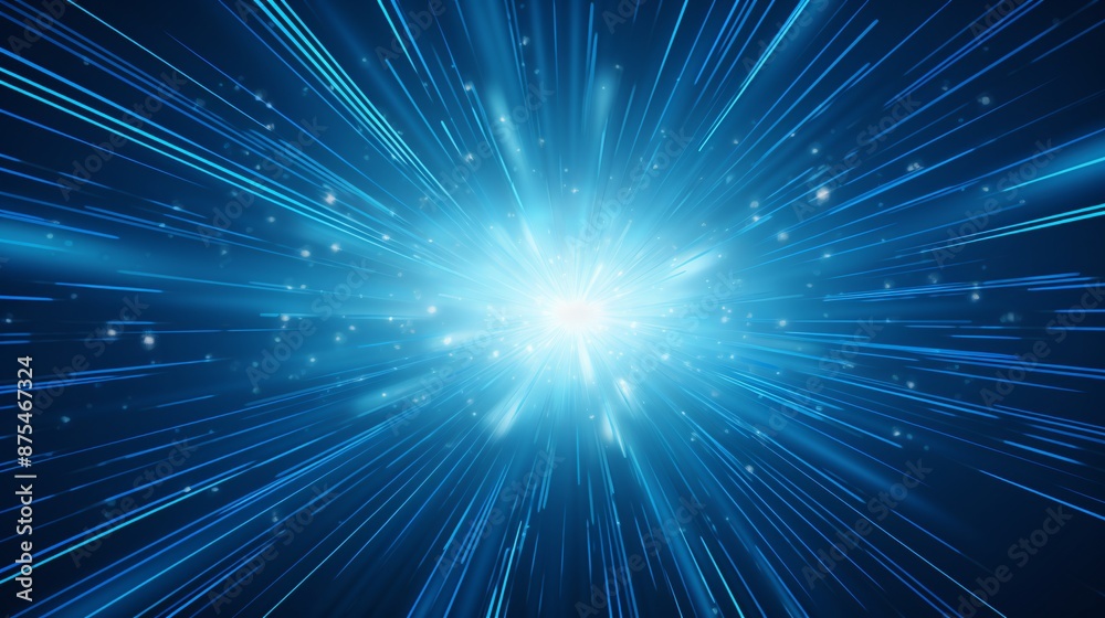 Blue color design with a burst. E Blue color design with a burst. E
