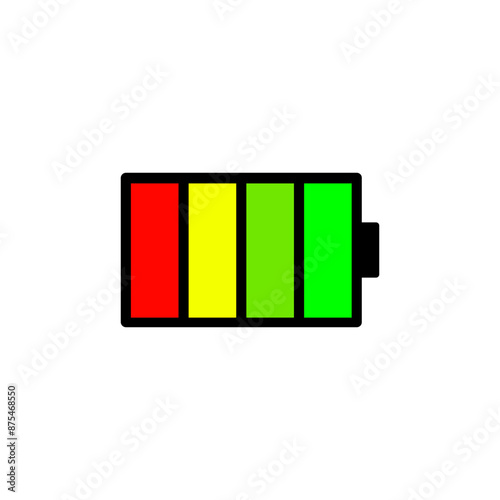 Bar battery for icon or logo