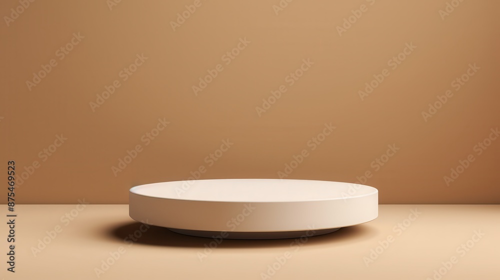 Minimalist round platform podium with a neutral backdrop, emphasizing simplicity and clean lines for product exhibitions Minimalist round platform podium with a neutral backdrop, emphasizing simplicity and clean lines for product exhibitions