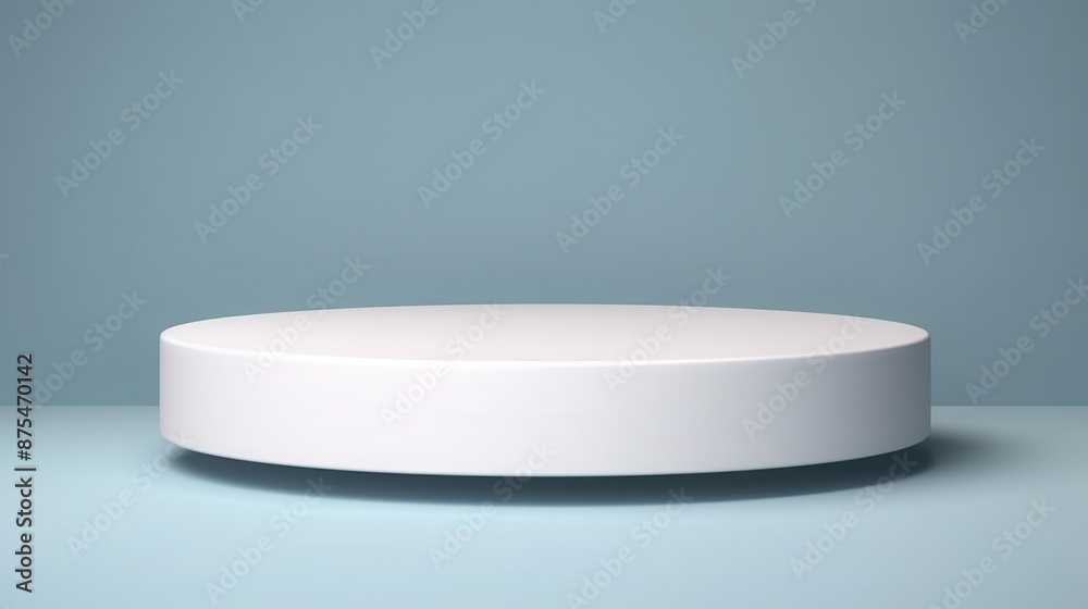 Round white podium on isolated background, ideal for product display, minimalistic style Round white podium on isolated background, ideal for product display, minimalistic style
