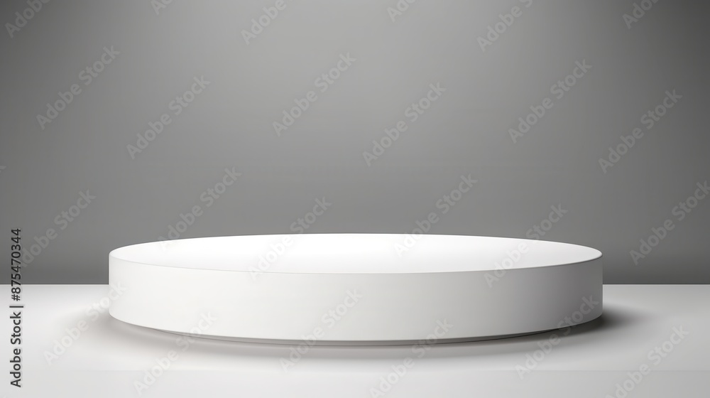 Sleek and stylish white circular podium, ideal for minimalist product setups, isolated background Sleek and stylish white circular podium, ideal for minimalist product setups, isolated background