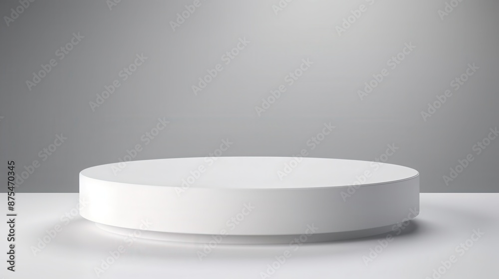 Sleek and stylish white circular podium, ideal for minimalist product setups, isolated background Sleek and stylish white circular podium, ideal for minimalist product setups, isolated background