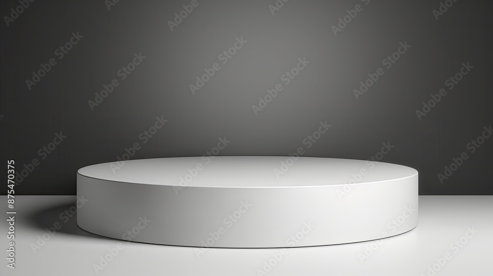 Sleek and stylish white circular podium, ideal for minimalist product setups, isolated background Sleek and stylish white circular podium, ideal for minimalist product setups, isolated background