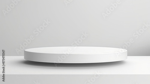 Sleek and stylish white circular podium, ideal for minimalist product setups, isolated background