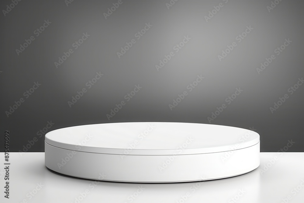 Stylish and simple white round podium, perfect for highlighting premium electronics, isolated background