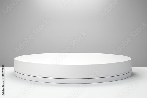 Stylish and simple white round podium, perfect for highlighting premium electronics, isolated background