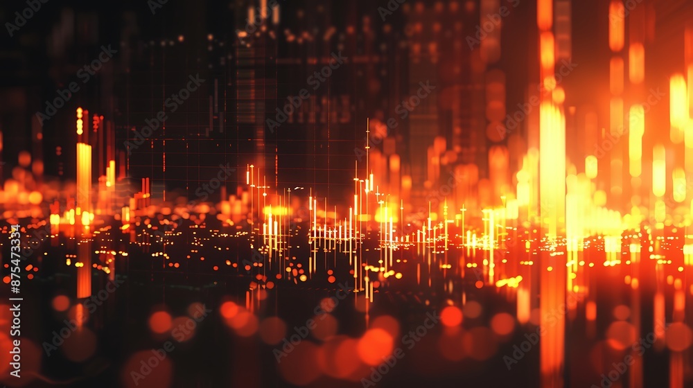 Obraz premium Futuristic technology background with glowing forex chart