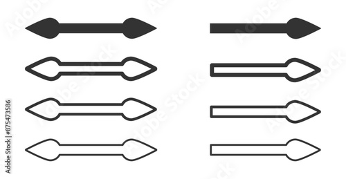 Trendy double arrow vector flat graphic icon designs set