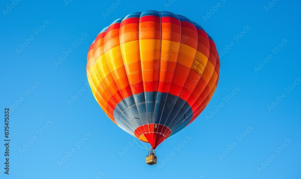 Obraz premium An inflated hot air balloon ascends into a clear blue sky