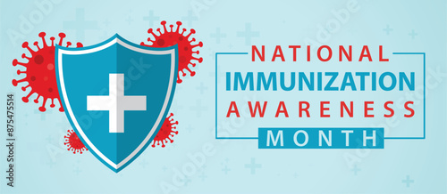 National immunization awareness month vector concept for banner, poster, background template design observed on august.