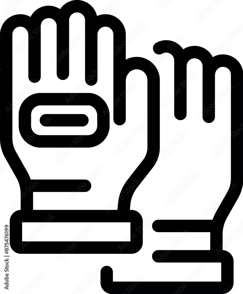 Line drawing of a pair of work gloves, emphasizing the importance of hand protection in various industries Line drawing of a pair of work gloves, emphasizing the importance of hand protection in various industries