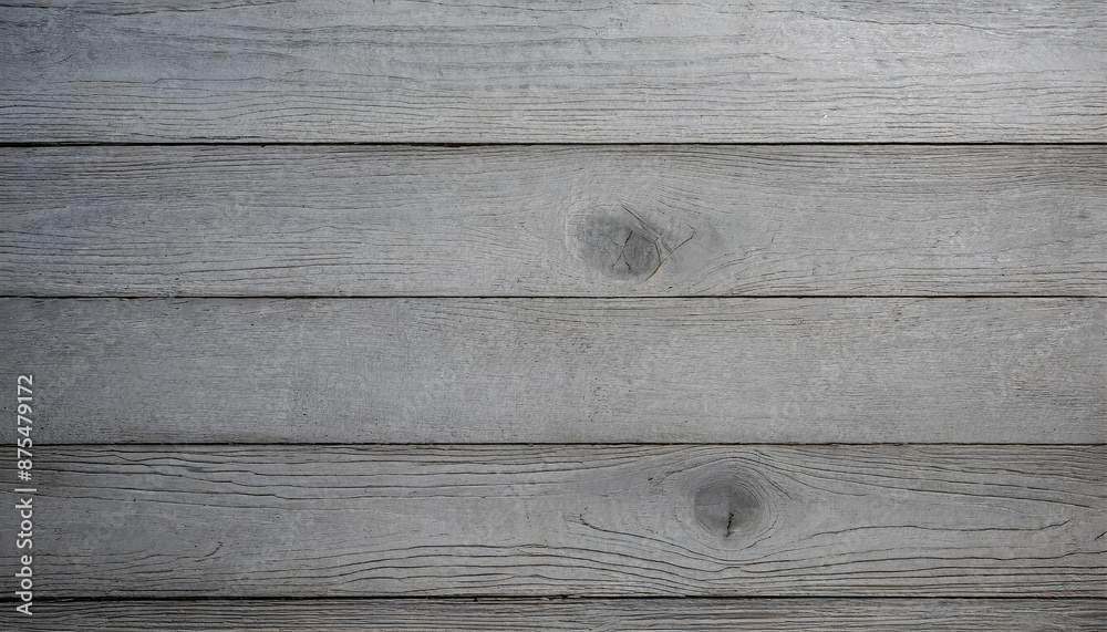 Naklejka premium High-Resolution Close-Up of Grey Weathered Wood Planks with Detailed Grain Texture for Background Use in Interior Design or Architectural Projects