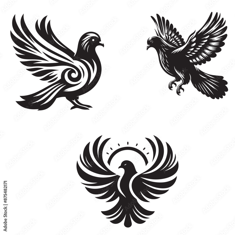 dove set silhouette , dove set silhouette ,