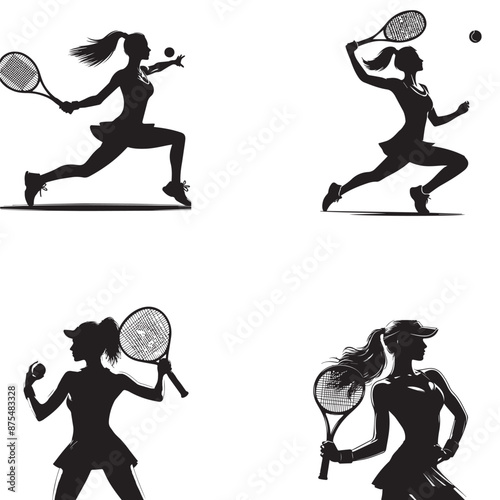 tennis girl silhouette,tennis player silhouette girl ,girl playing tennis silhouette

