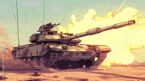 Wallpaper Mural a battle tank that is firing Torontodigital.ca