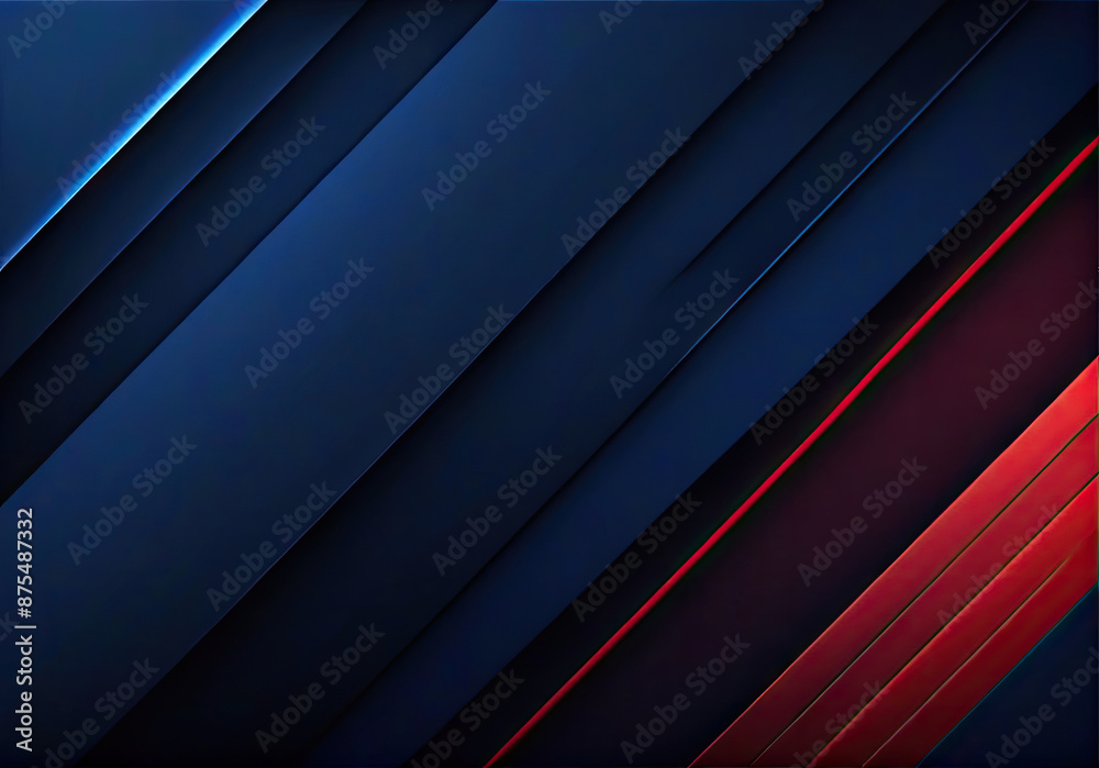 Obraz premium Dark red and blue gradient diagonal lines with a sleek, modern look. The design incorporates subtle dotted patterns, adding texture and depth to the composition, perfect for high-tech or futuristic.