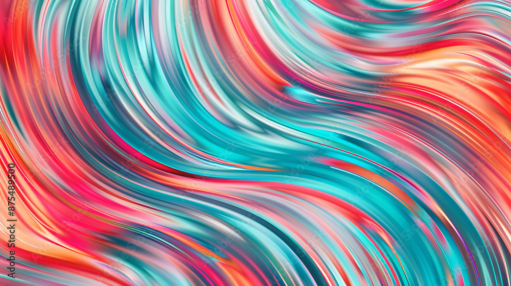 Vibrant Wave: Abstract Energy Flow in Red and Turquoise Vibrant Wave: Abstract Energy Flow in Red and Turquoise