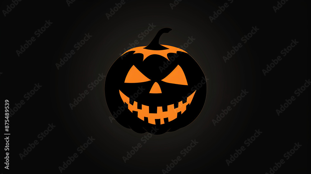 Halloween pumpkin jack o lantern black and orange on black background Halloween pumpkin jack o lantern black and orange on black background
