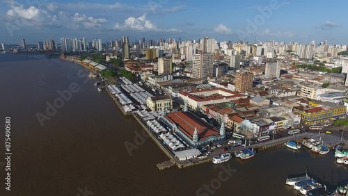 Aerial view of Ver-o-Peso Market in the banks of Guajará Bay - Belém, Pará, Brazil photo