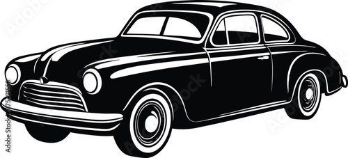 Silhouette american hotrod car vector, Vintage classic car vector graphic


