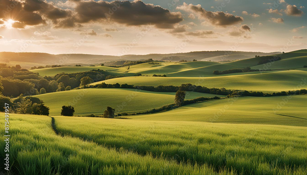 Obraz premium landscape with field and sky