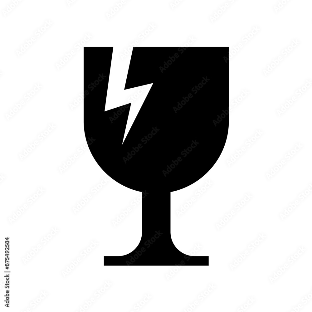 Broken glass , fragile symbol. Be careful moving this item. - vector illustration Broken glass , fragile symbol. Be careful moving this item. - vector illustration