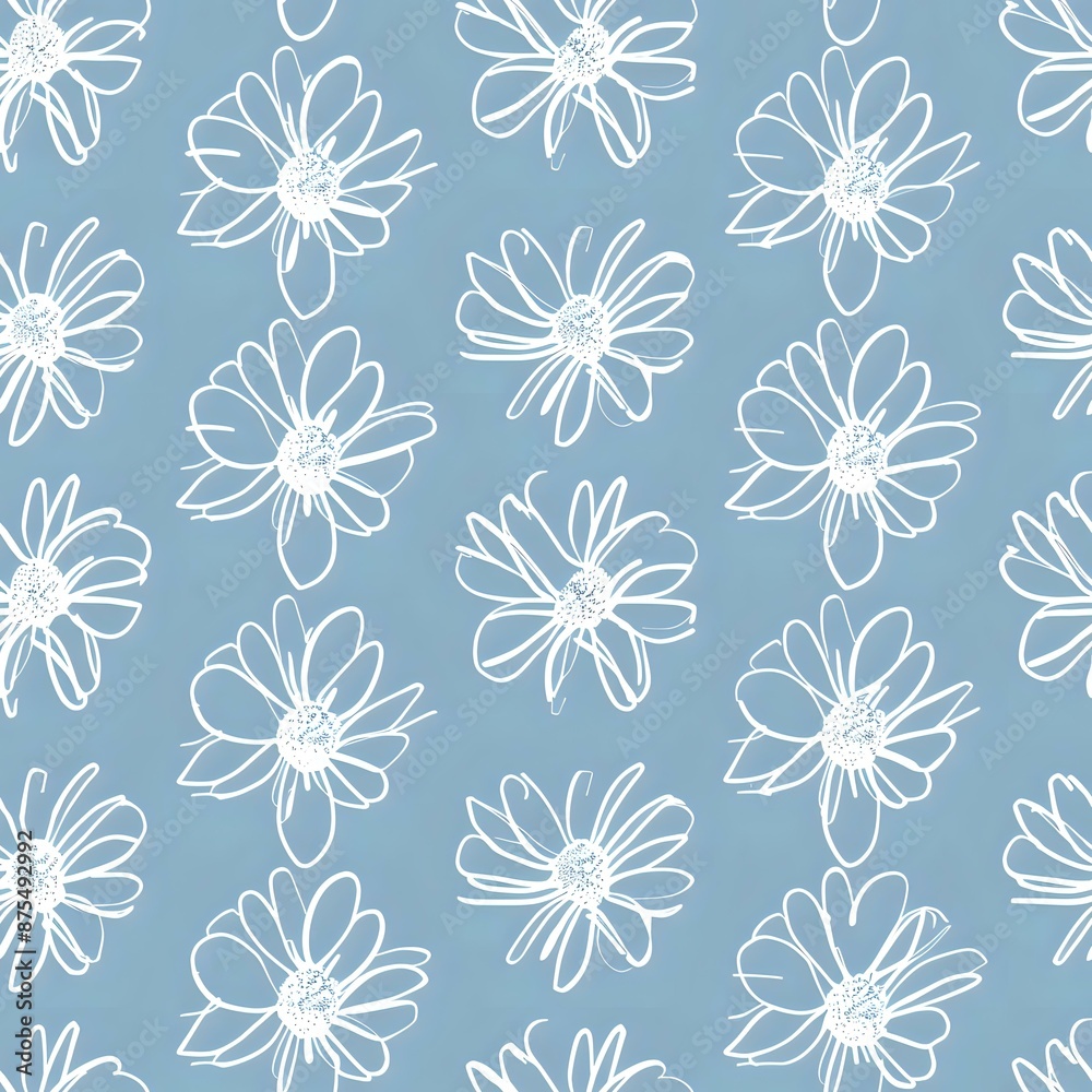 Blue and Green Floral Repeat Pattern Blue and Green Floral Repeat Pattern