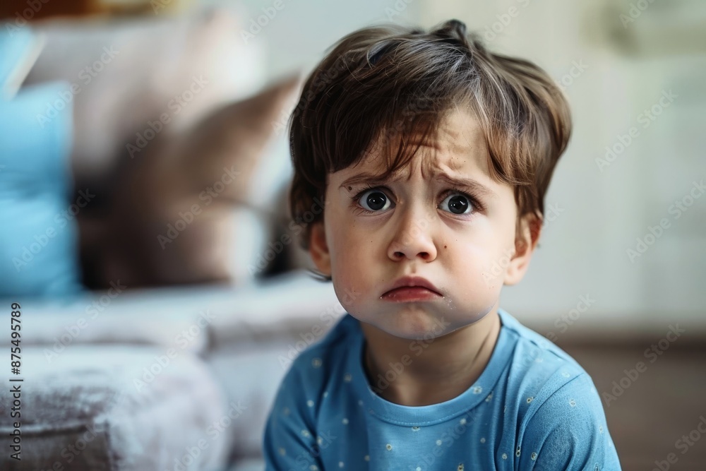 An upset little boy showing his emotions. An upset little boy showing his emotions.