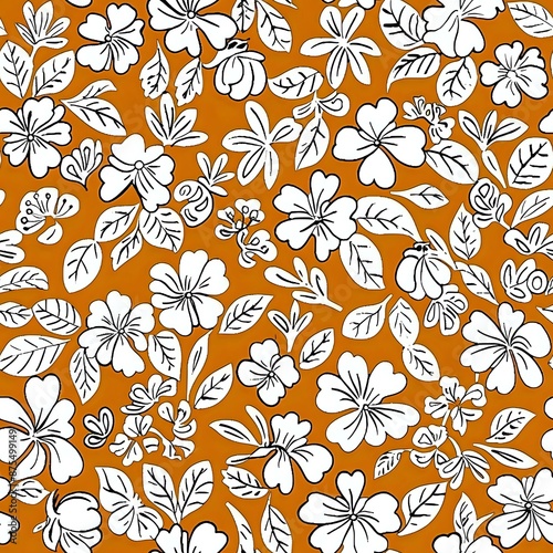 Wallpaper Mural Sophisticated Dark Background Art Deco Flower Pattern Torontodigital.ca