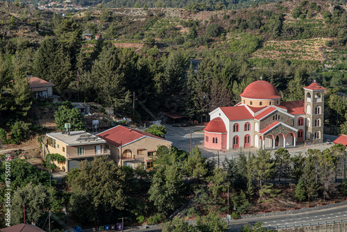 Traditional town of Kyperounta, third highest on the island, and the tiny village of Chandria, second highest, both located in Pitsilia region, east of Mount Olympos, Cyprus photo