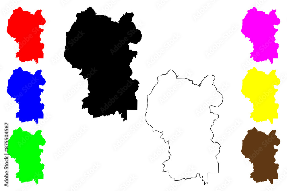 Fototapeta premium Kuala Lumpur (States and federal territories of Malaysia, Federation of Malaysia) map vector illustration, scribble sketch Federal Territory of Kuala Lumpur map