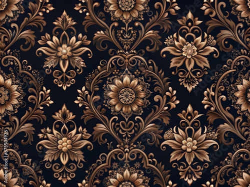 ornament abstract flowers seamless pattern wallpaper 