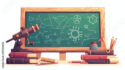 A blackboard with mechanical formula. A Contemporary