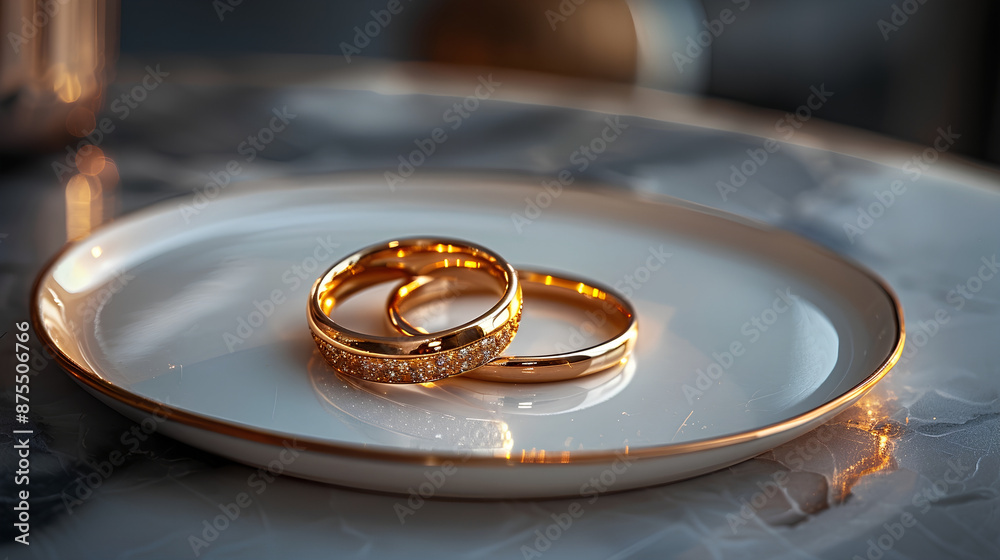 wedding rings on a table wedding rings on a table
