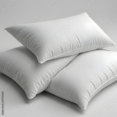 3d image of a Standard Queen King Size Pillows Set with white background,