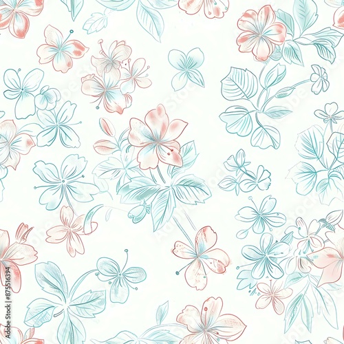 Wallpaper Mural Contemporary Watercolor Floral Fabric Print Torontodigital.ca