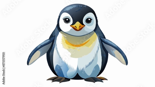 A Watercolor Penguin, Close up, White Background  © ehsan