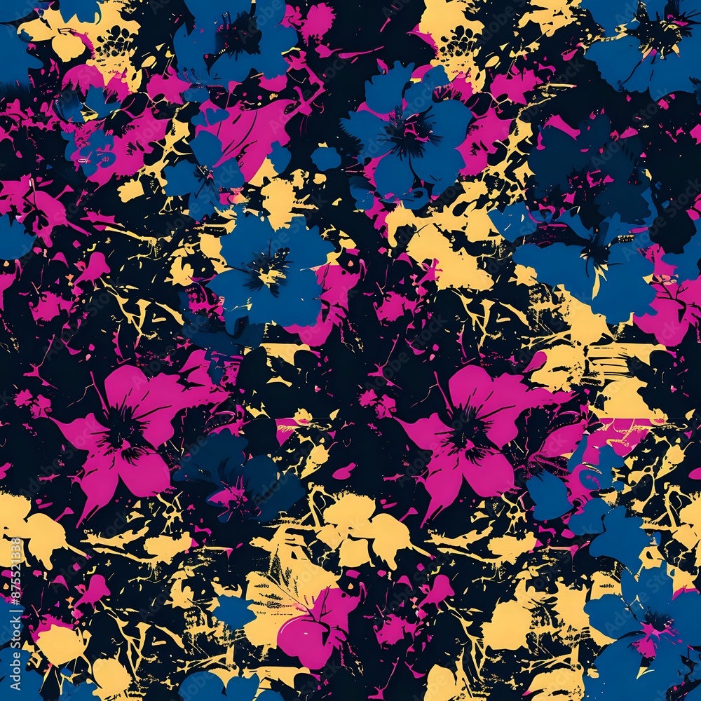 Pink and Purple Abstract Floral Seamless Pattern Pink and Purple Abstract Floral Seamless Pattern