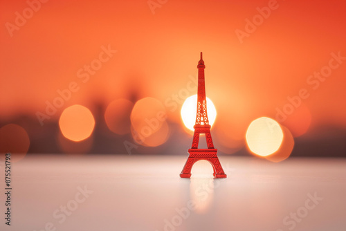 A miniature Eiffel Tower gl...