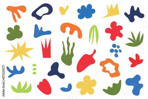 Modern hand drawn set with abstract elements. Vector set for design creation.