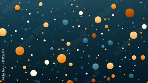 Orange Circles Dots on Blue Background, Abstract Image, Texture, Pattern Background, Wallpaper, Background, Cell Phone Cover and Screen, Smartphone, Computer, Laptop, 9:16 and 16:9 Format - PNG