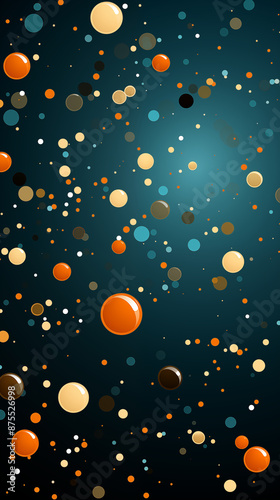 Orange Circles Dots on Blue Background, Abstract Image, Texture, Pattern Background, Wallpaper, Background, Cell Phone Cover and Screen, Smartphone, Computer, Laptop, 9:16 and 16:9 Format - PNG