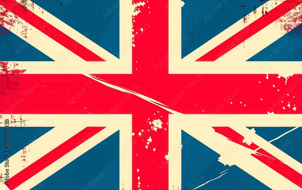 Fototapeta premium A British flag with a red cross on it