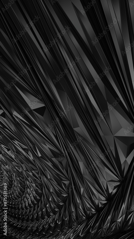 Obraz premium 3d Abstract black background. Low poly triangle. 3d rendering illustration not AI